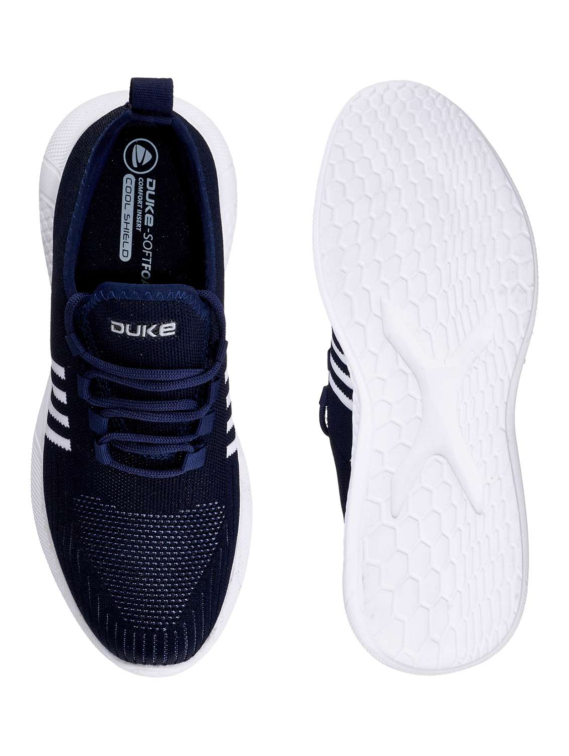 navy fabric sport shoes - 18407671 - Standard Image - 3