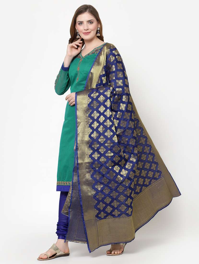 blue churidaar suit unstitched suit