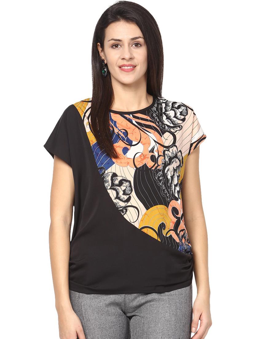 round neck printed regular top - 18408816 - Zoom Image - 0