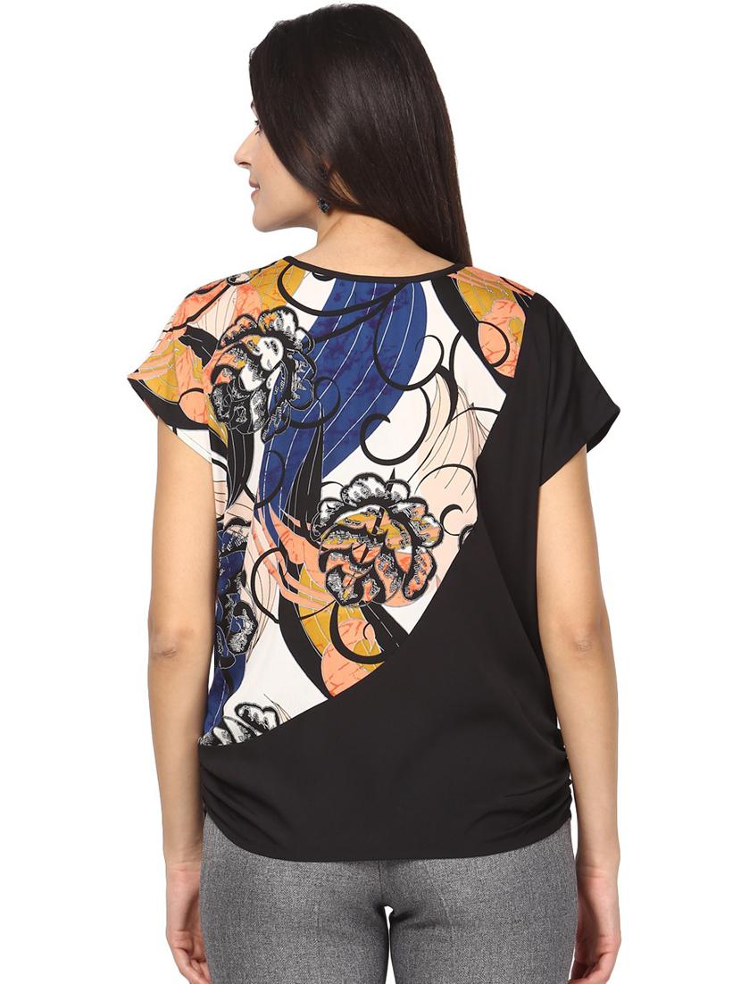 round neck printed regular top - 18408816 - Standard Image - 3