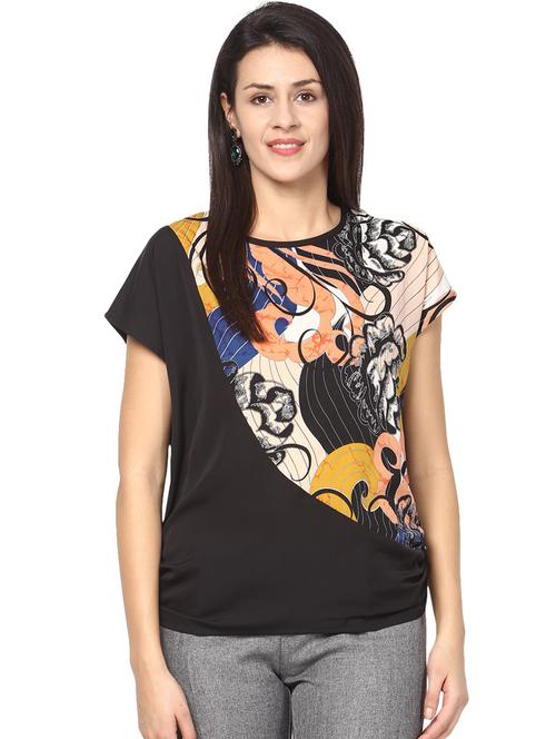 round neck printed regular top - 18408906 - Standard Image - 0