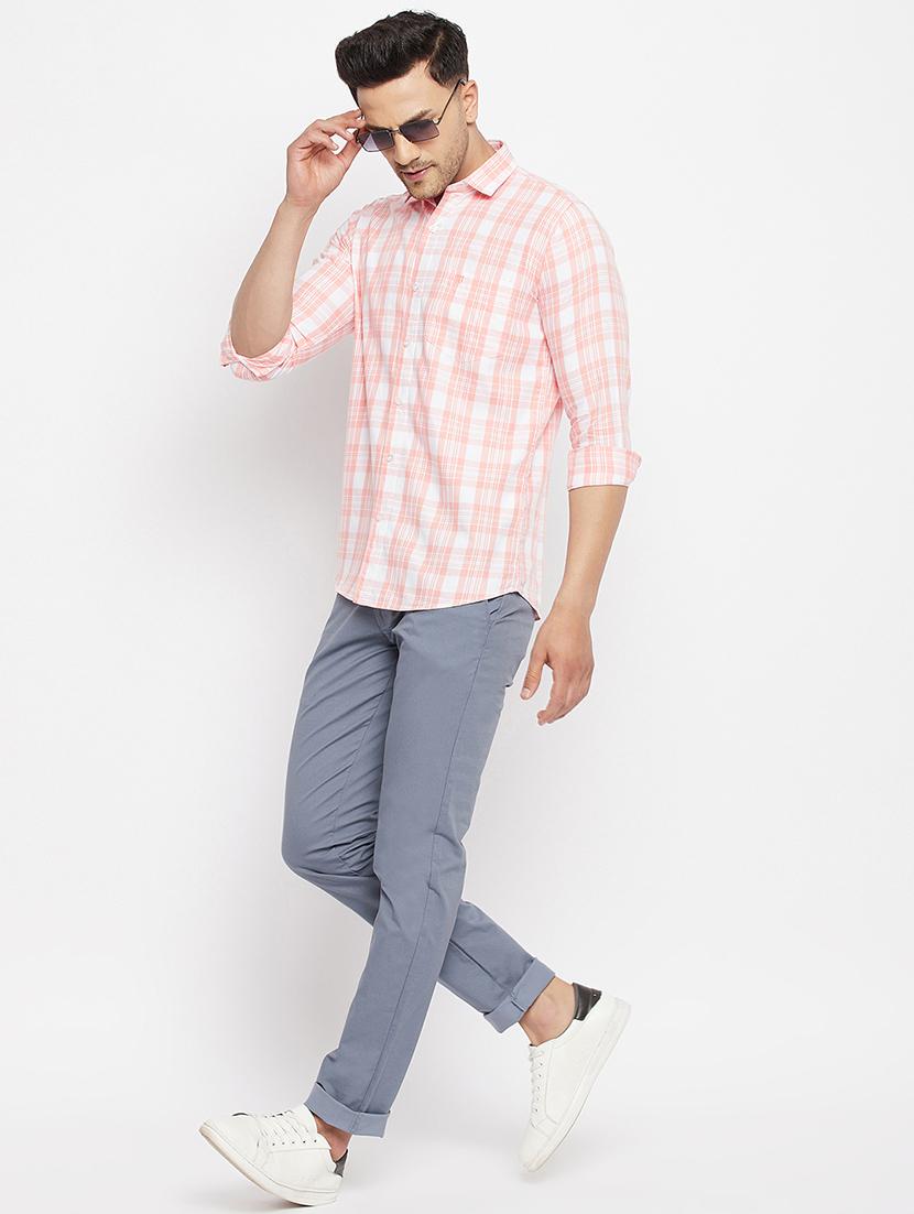 orange checked casual shirt - 18409279 - Standard Image - 3