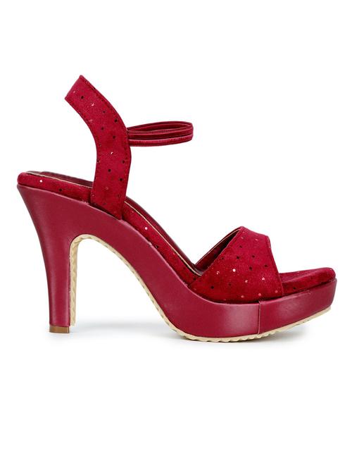 maroon synthetic back strap sandals - 18409283 - Standard Image - 0