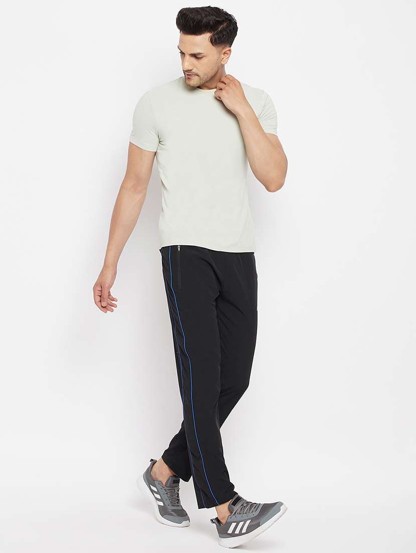 black solid full length track pant - 18409318 - Standard Image - 3