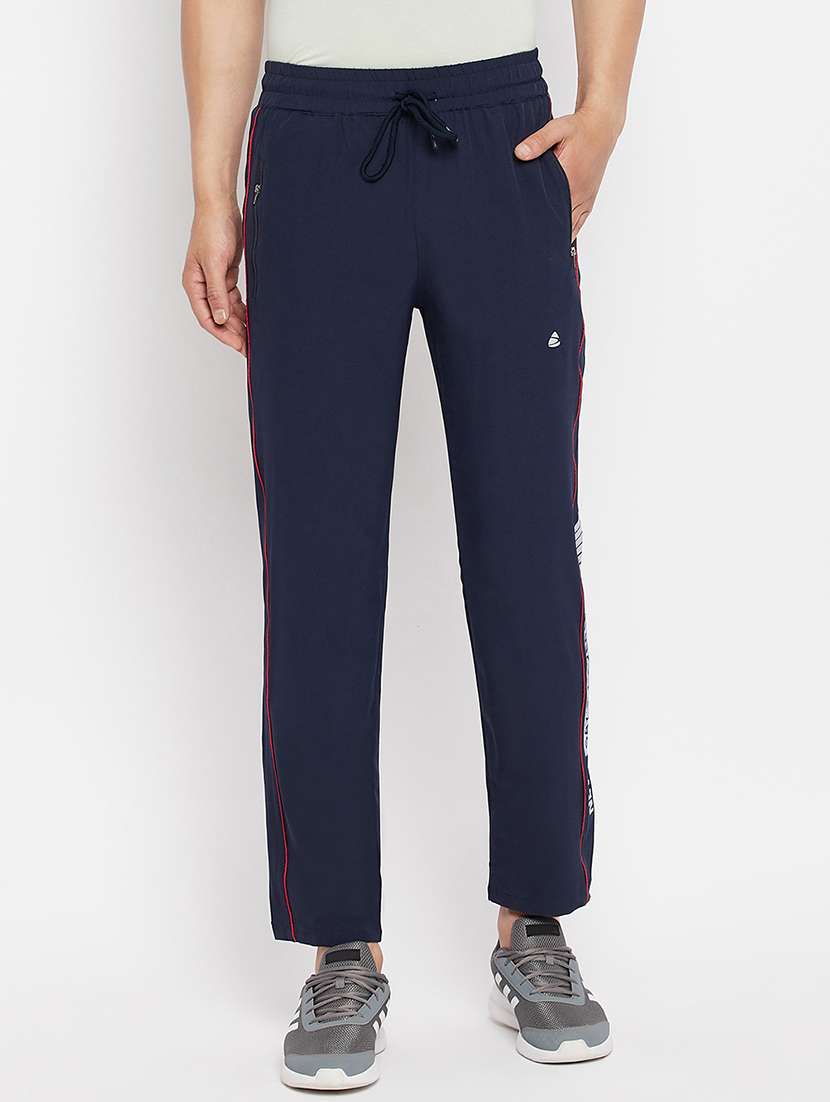 navy blue solid full length track pant - 18409319 -  Zoom Image - 0