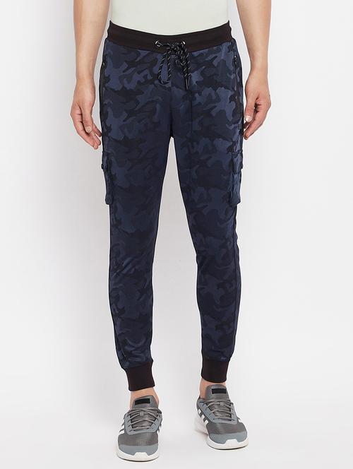 dark blue printed joggers track pant - 18409321 -  Standard Image - 0