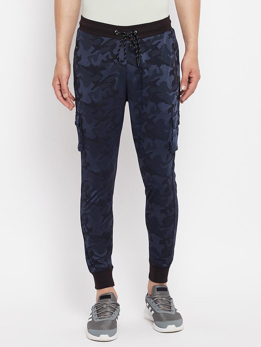dark blue printed joggers track pant - 18409321 -  Zoom Image - 0