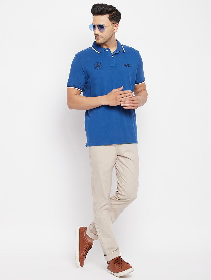 beige solid flat front casual trouser - 18409459 - Standard Image - 3