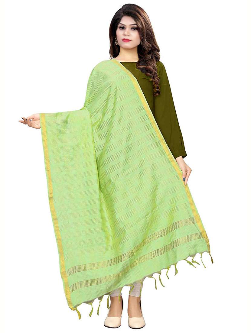 green woven dupatta