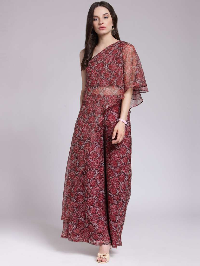 single shoulder top and palazzo set