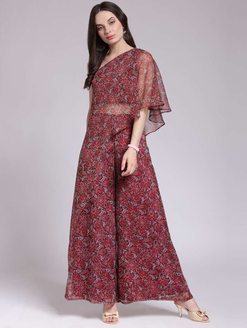 single shoulder top and palazzo set - 18410103 -  Standard Image - 3