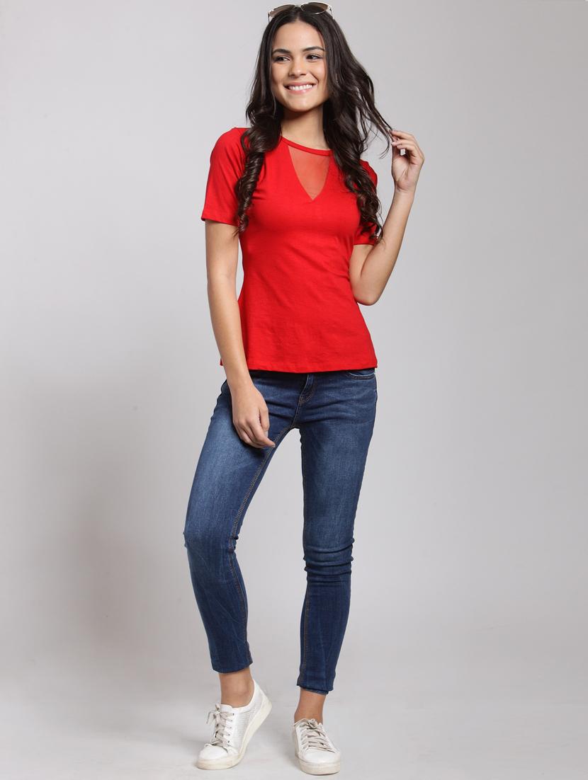 short sleeved solid regular top - 18410130 - Standard Image - 3