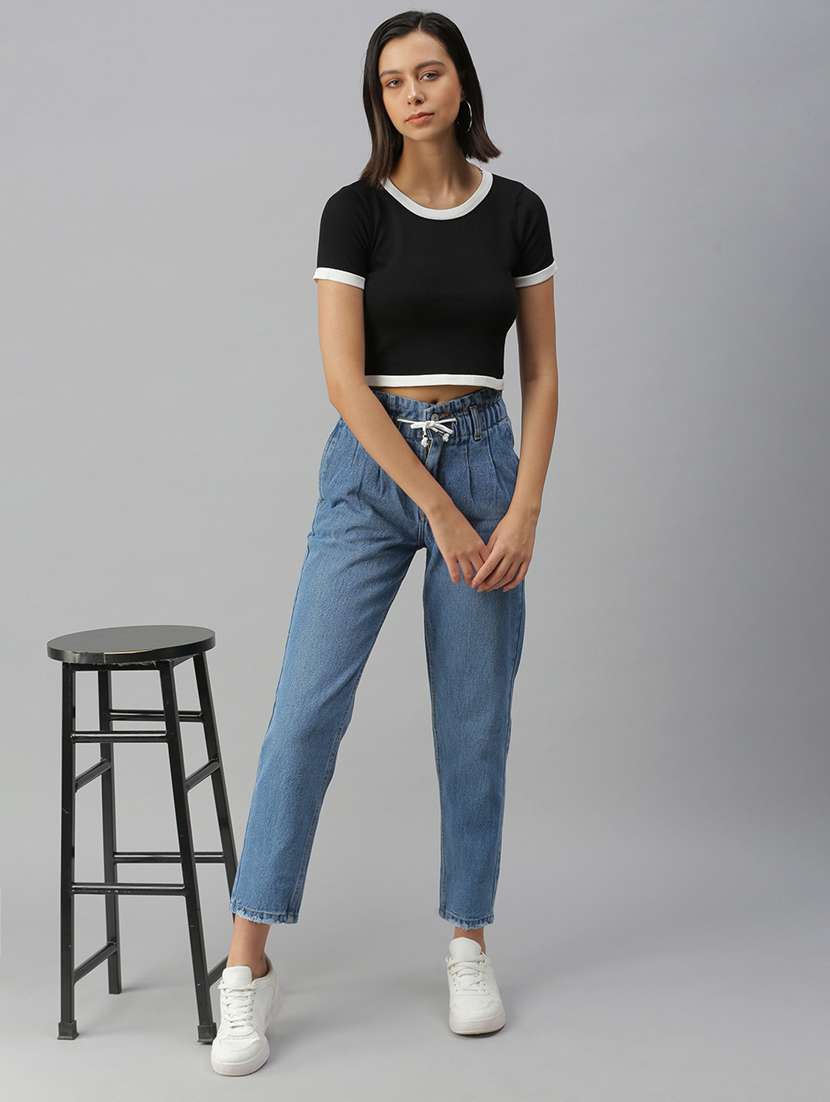 women's plain slouchy jeans - 18410292 - Standard Image - 3
