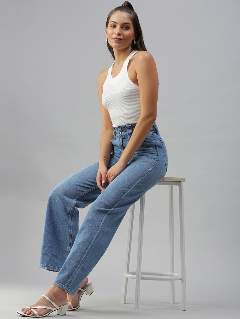 high rise stone washed jeans - 18410293 - Standard Image - 3