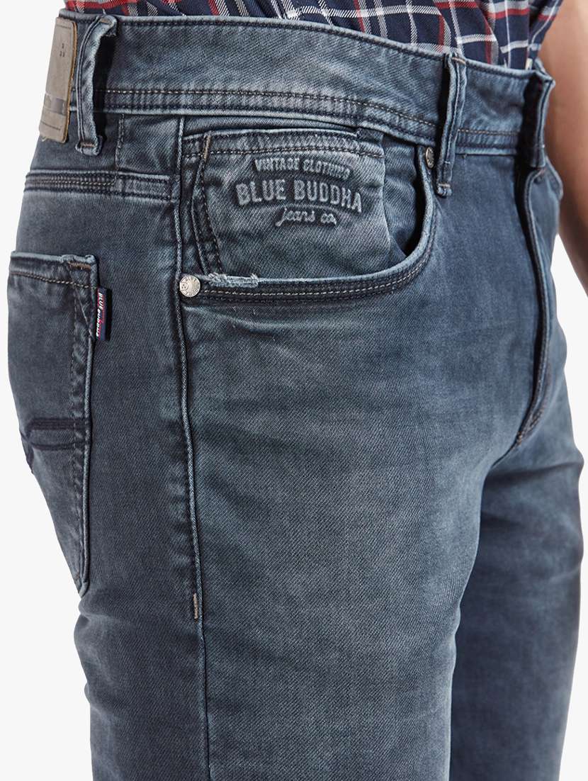 Buy online Grey Regular Plain Jean from 