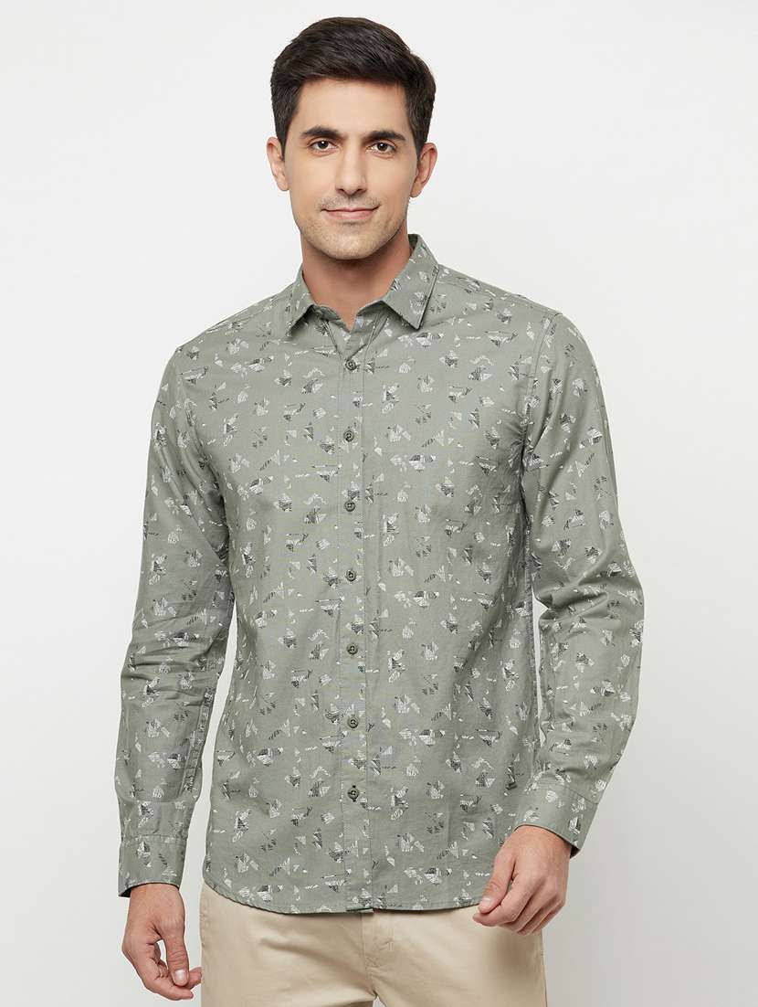 Green Printed Casual Shirt from shirts 