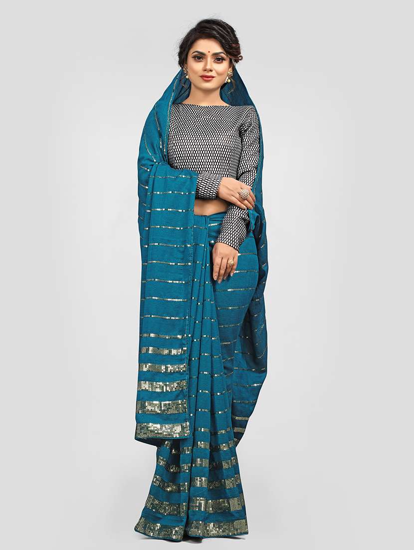 women's embroidered saree with blouse