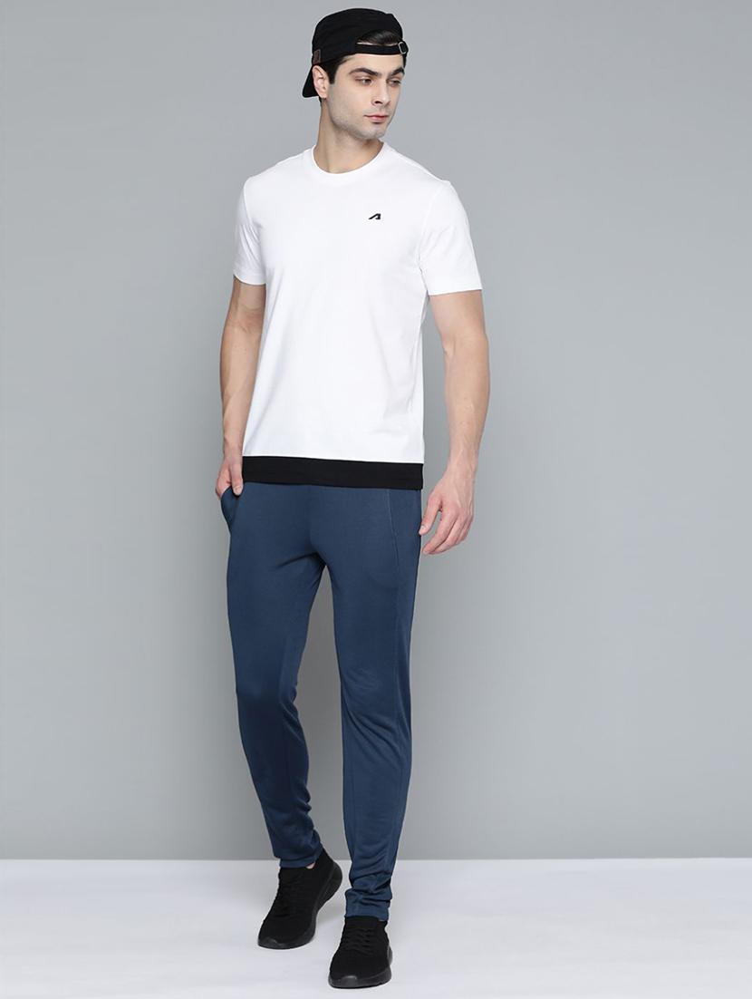 blue solid full length track pant - 18411096 - Standard Image - 3