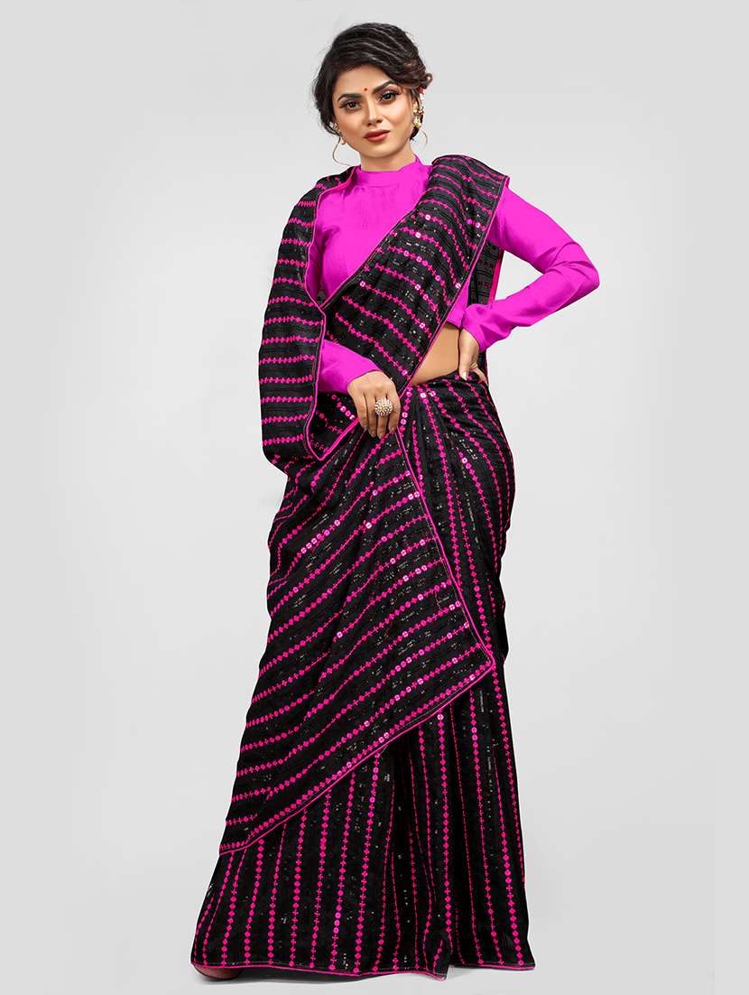 women's embroidered saree with blouse