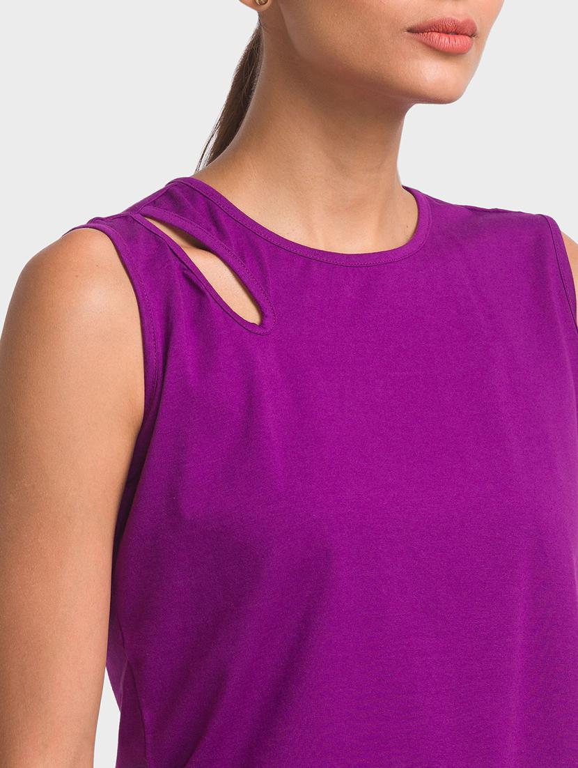 women's straight round neck top - 18411415 - Standard Image - 5