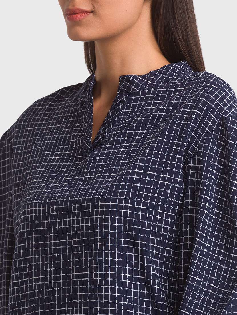 women's straight mandarin neck top - 18411421 -  Standard Image - 5