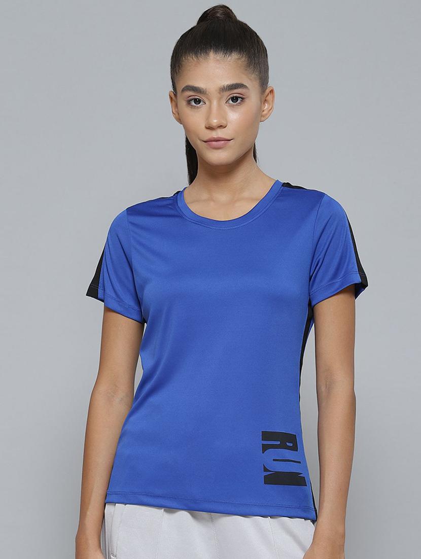 blue printed regular tee