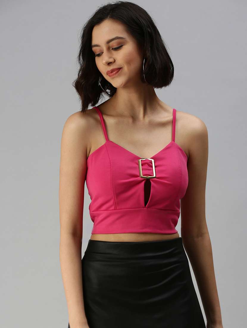 women's crop shoulder strap top - 18411564 - Zoom Image - 0