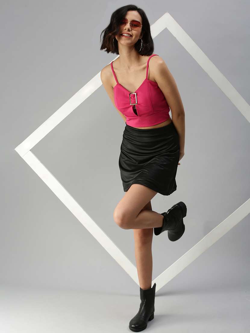 women's crop shoulder strap top - 18411564 - Standard Image - 3