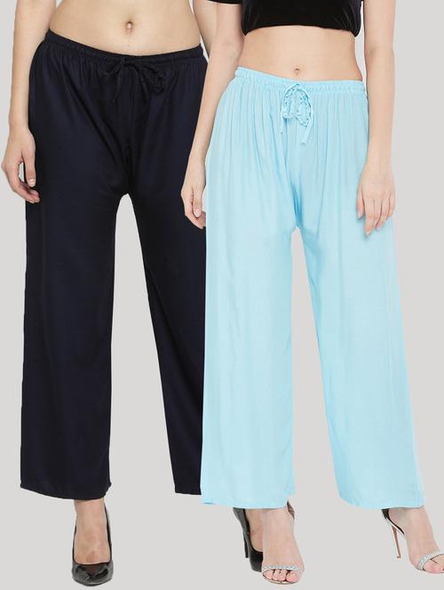 set of 2 pcs solid palazzo - 18411835 - Standard Image - 0