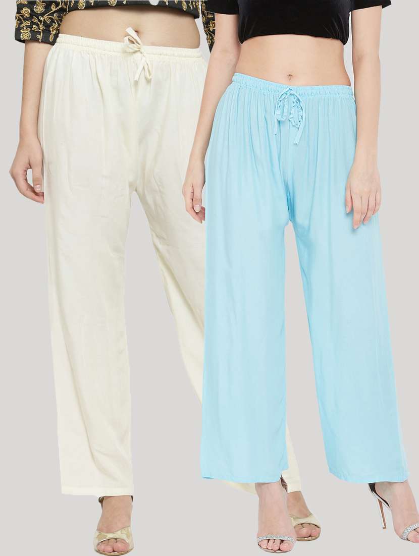 set of 2 pcs solid palazzo - 18411836 -  Zoom Image - 0