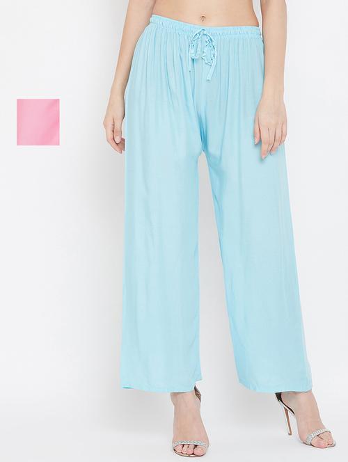 set of 2 pcs solid palazzo - 18411898 - Standard Image - 0