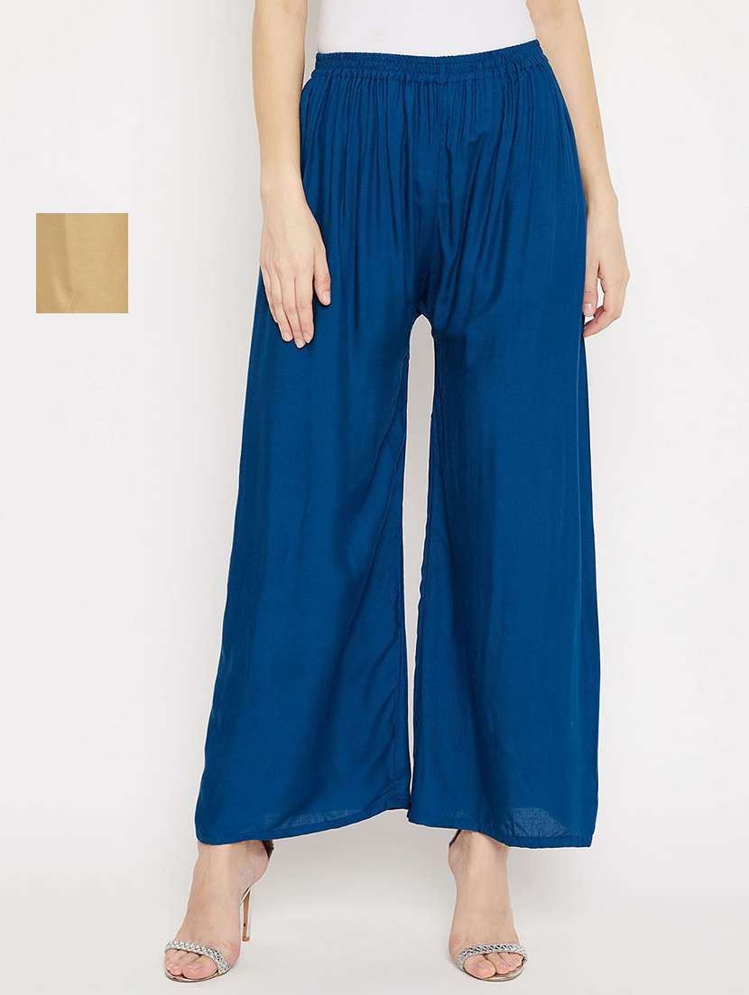 set of 2 pcs solid palazzo - 18411923 -  Zoom Image - 0