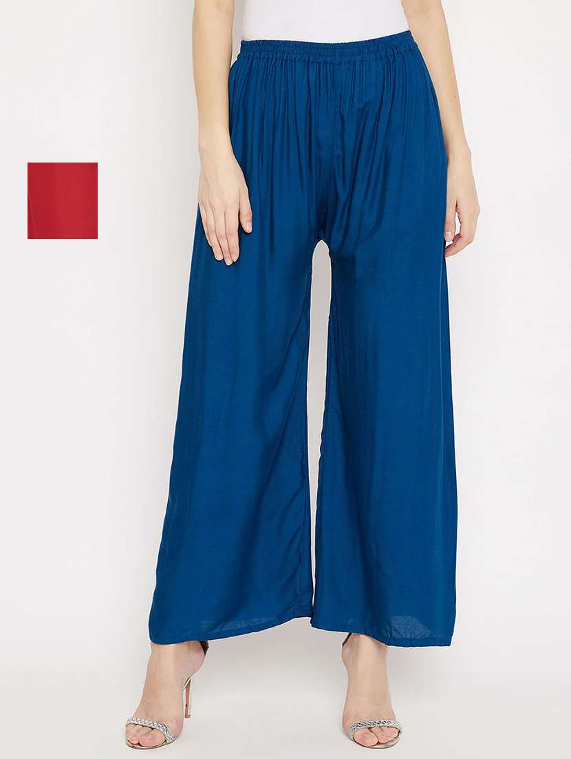 set of 2 pcs solid palazzo - 18411925 -  Zoom Image - 0