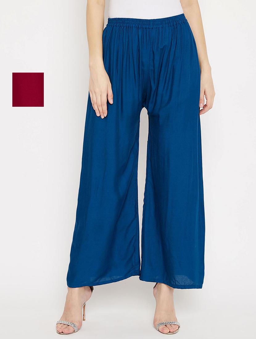 set of 2 pcs solid palazzo - 18411926 -  Zoom Image - 0