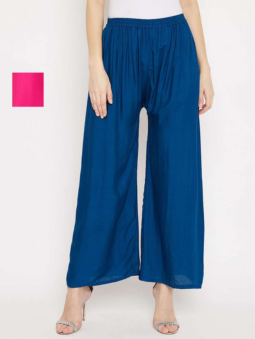 set of 2 pcs solid palazzo - 18411929 -  Zoom Image - 0