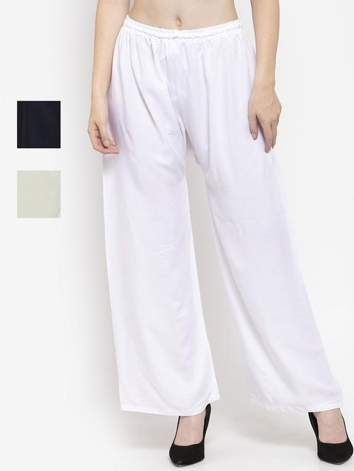 set of 3 pcs solid palazzo - 18412011 - Standard Image - 0