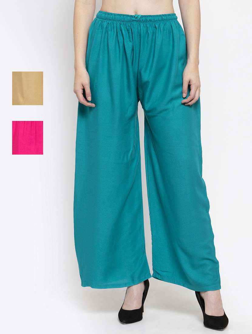 set of 3 pcs solid palazzo