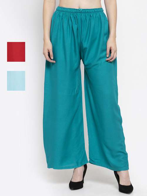 set of 3 pcs solid palazzo - 18412039 -  Standard Image - 0