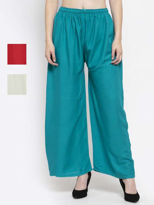 set of 3 pcs solid palazzo - 18412045 -  Standard Image - 0