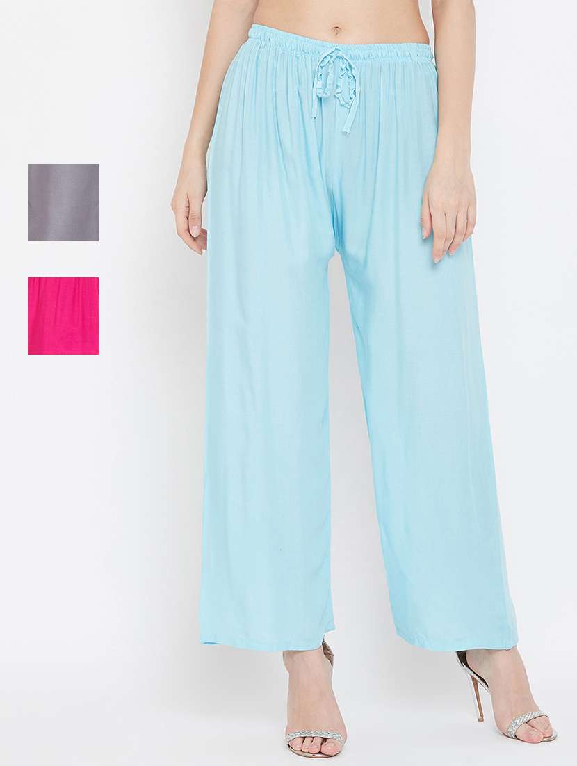 set of 3 pcs solid palazzo