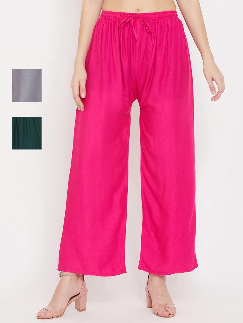 set of 3 pcs solid palazzo - 18412057 - Zoom Image - 0