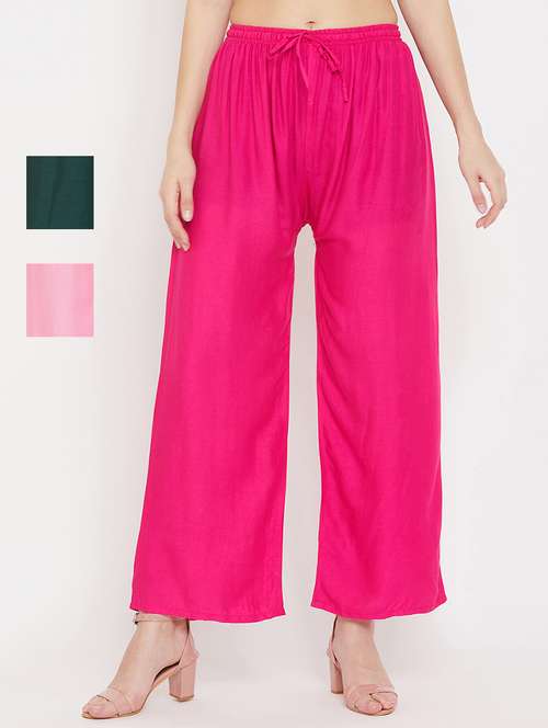 set of 3 pcs solid palazzo - 18412061 - Standard Image - 0