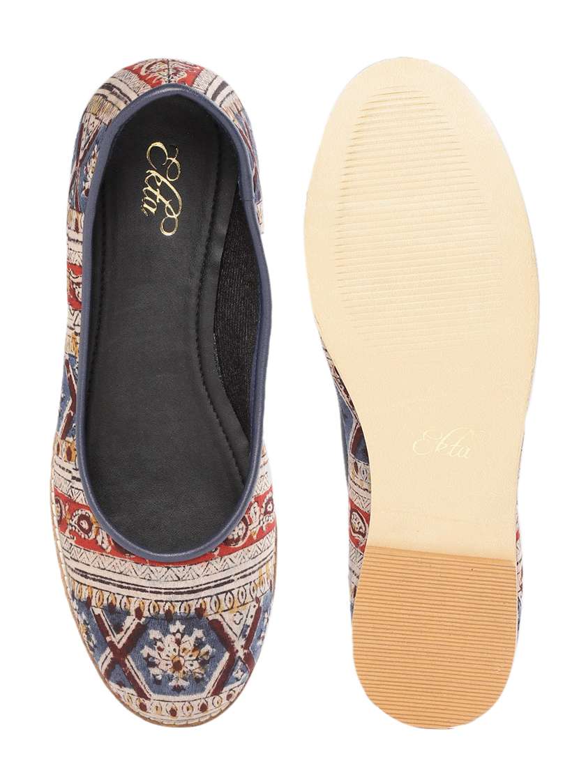 multi colored fabric slip on ballerina - 18412125 -  Standard Image - 3