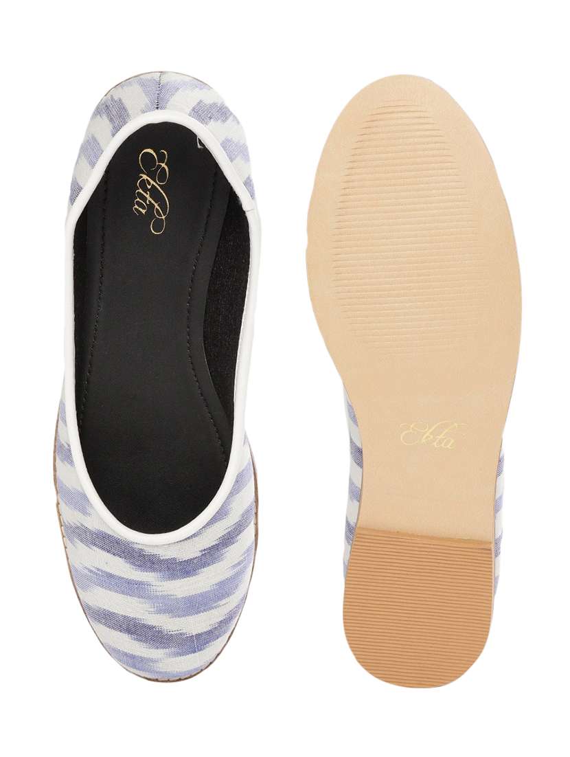 blue fabric slip on ballerina - 18412126 -  Standard Image - 3