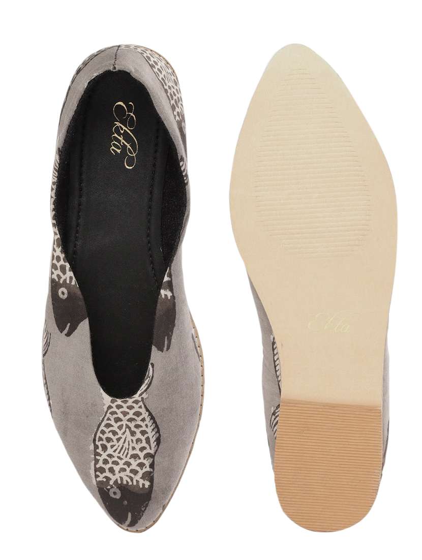 grey fabric slip on ballerina - 18412127 -  Standard Image - 3