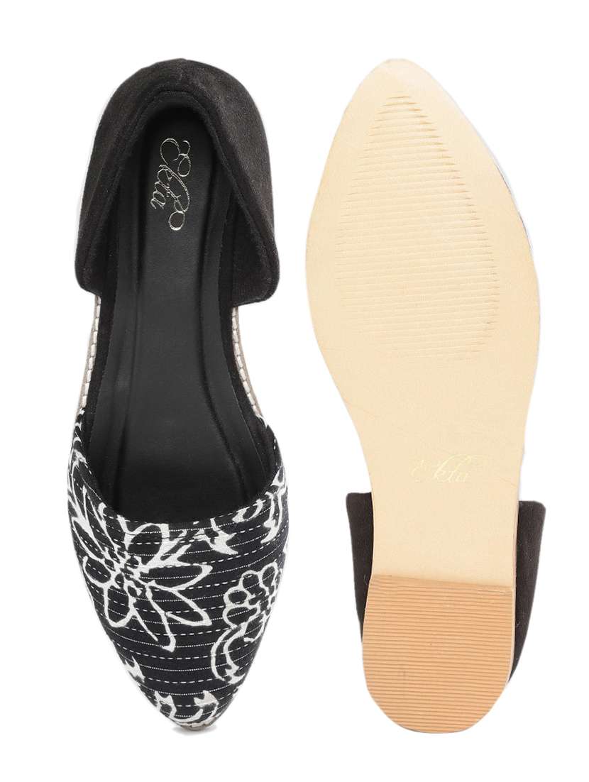 black fabric slip on ballerina - 18412128 -  Standard Image - 3