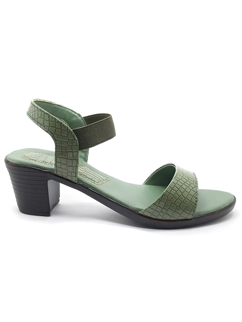 green synthetic back strap sandals - 18412169 -  Zoom Image - 0
