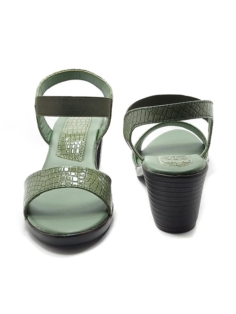 green synthetic back strap sandals - 18412169 - Standard Image - 3