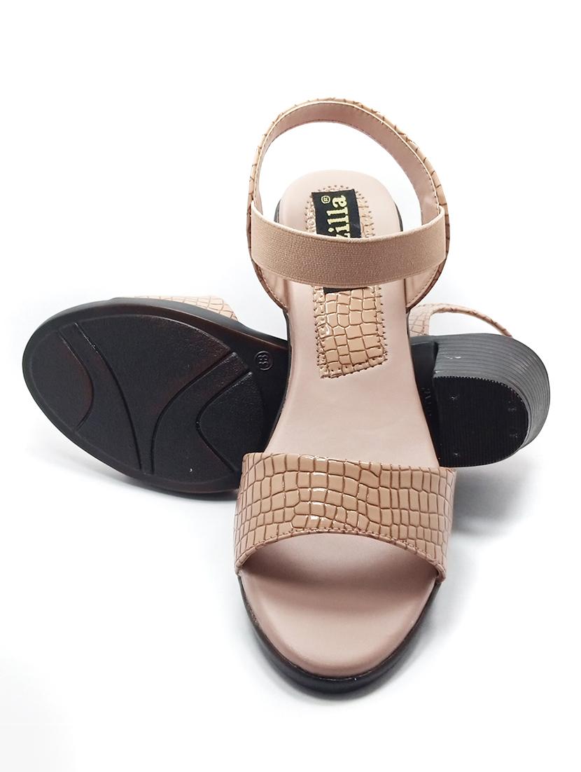pink synthetic back strap sandals - 18412171 - Standard Image - 3