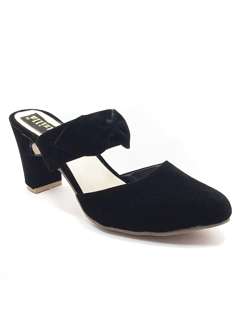 black synthetic slip on sandals - 18412176 - Zoom Image - 0